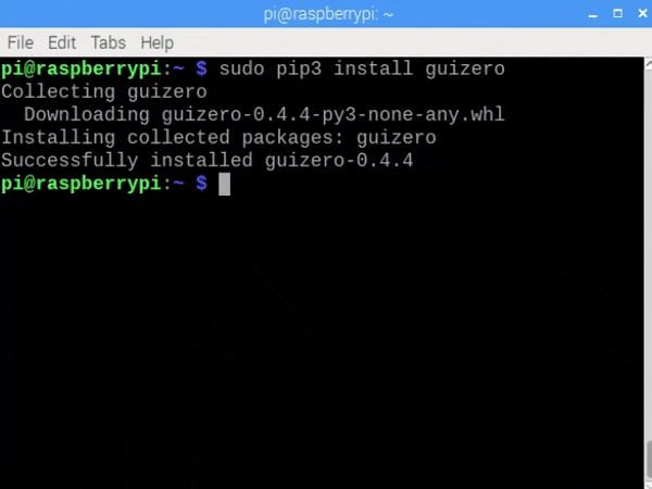 run pip install guizero